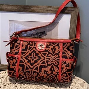 Spartina 449 Red and Black Patterned Shoulder Bag